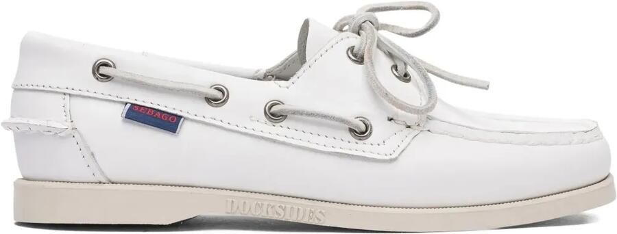 Sebago Dockside Portland leren bootschoenen Wit