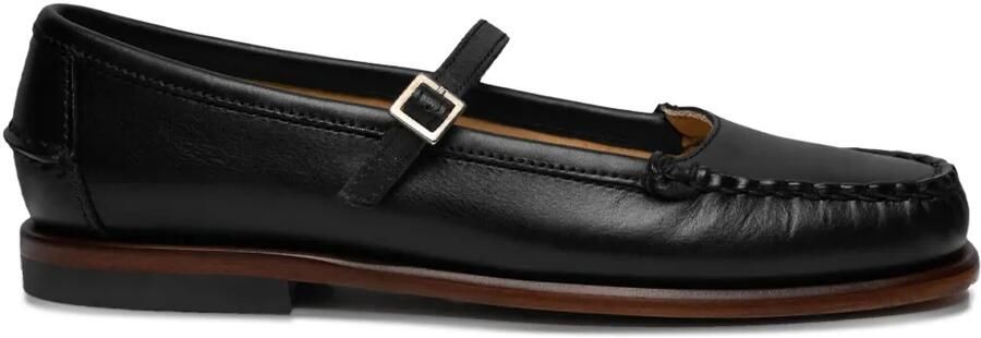 Sebago Leren ballerina's Zwart
