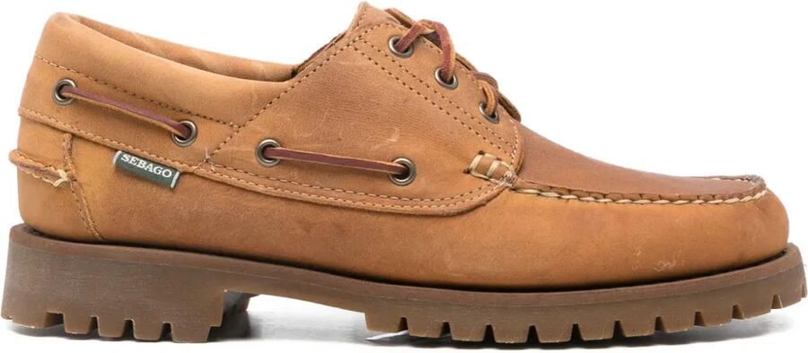 Sebago Leren bootschoenen met veters Bruin