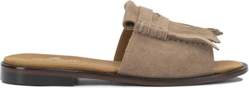 Sebago Leren sandalen met franje Beige