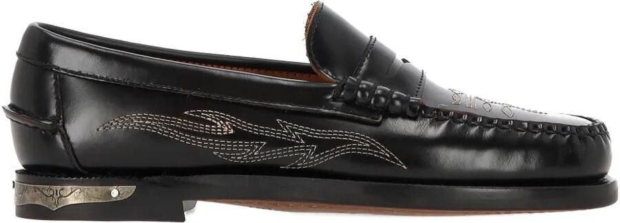Sebago Loafers met geborduurd detail Zwart