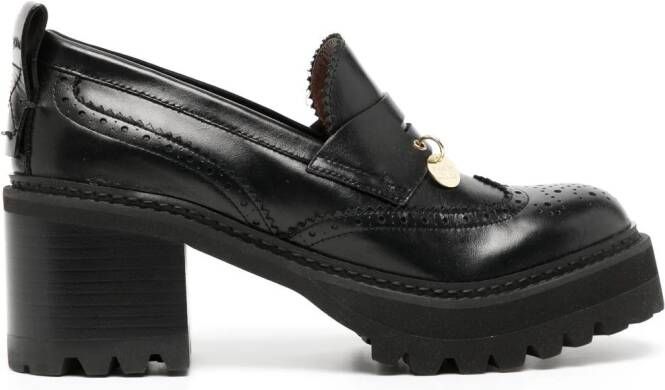 See by Chloé Aryel loafers met logo-bedel Zwart