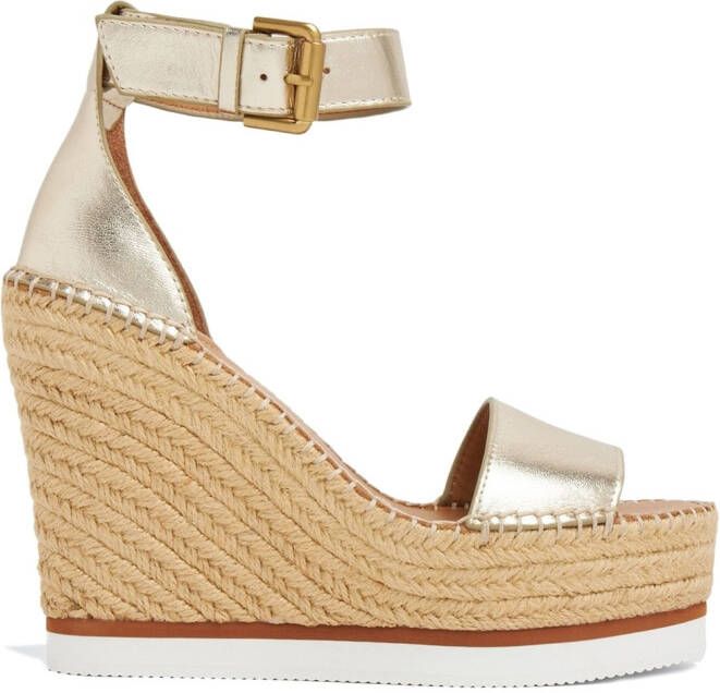 See by Chloé Glyn espadrille sleehakken Goud