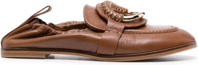 See by Chloé Leren loafers Bruin
