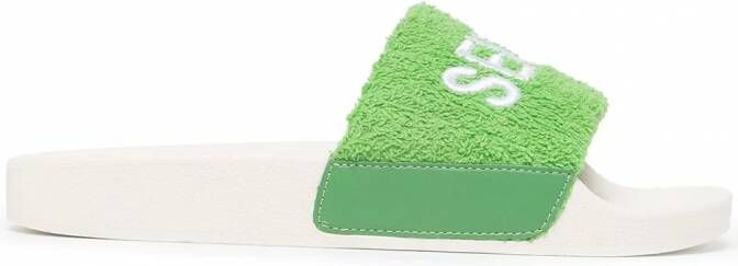 Senso Elly slippers met geborduurd logo Groen