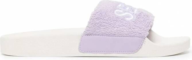 Senso Elly slippers met geborduurd logo Paars