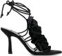 Senso Sandalen met bloemenpatch Zwart - Thumbnail 1