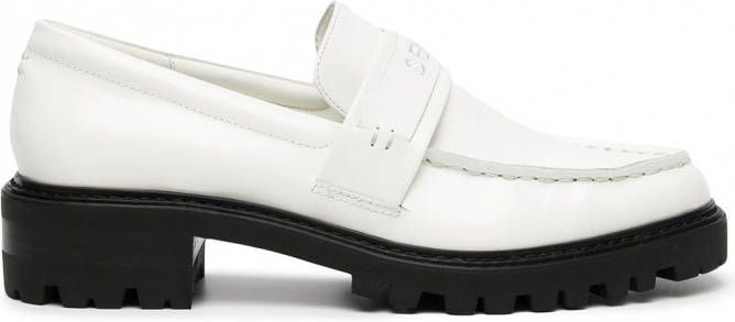 Senso Met I leren loafers Wit