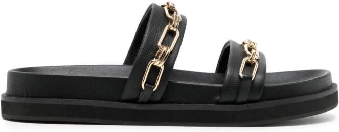 Senso Sandalen verfraaid met ketting Zwart