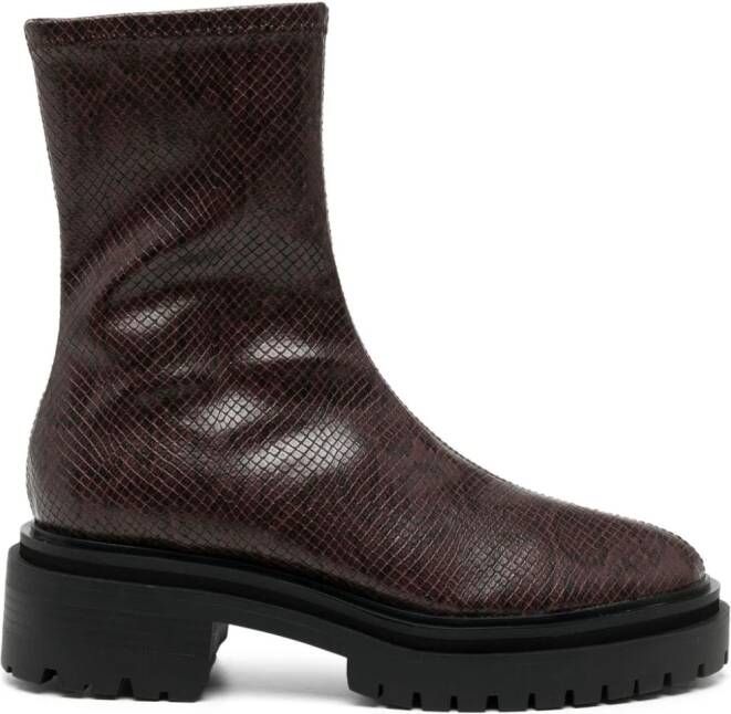 Senso Peyton III 50mm snakeskin-effect boots Rood