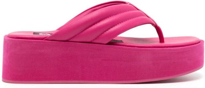 Senso Reese leren teenslippers Roze