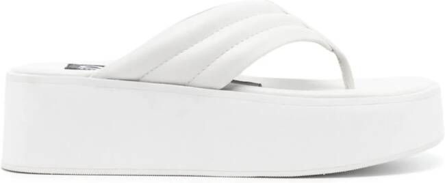 Senso Reese leren teenslippers Wit