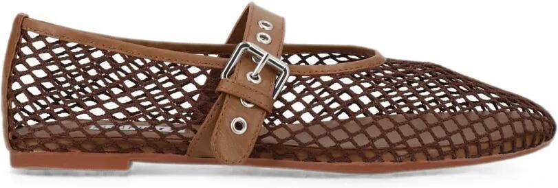 Senso Carina ballerina's met mesh en gespbandje Bruin