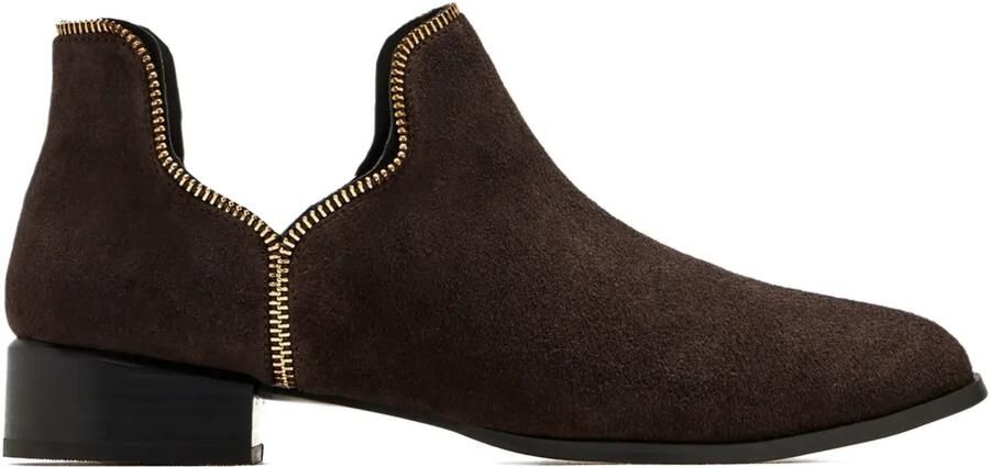 Senso Laarzen met ritsdetail Bruin