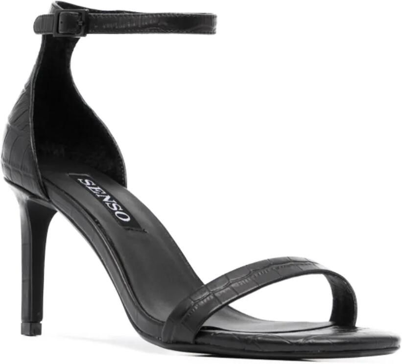 Senso Quelle III sandalen met krokodillenleer-effect Zwart