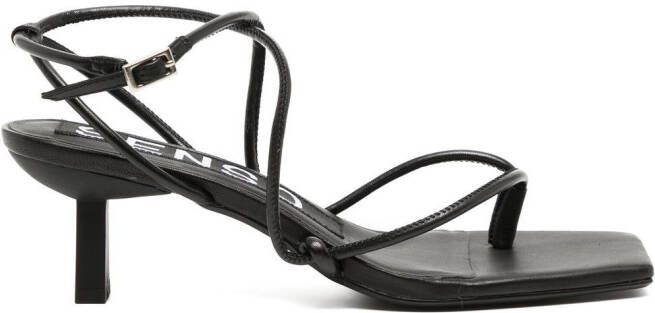 Senso Sandalen met vierkante neus Zwart