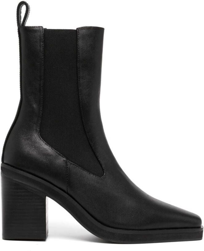 Senso Winnie enkellaarzen met vierkante neus Zwart