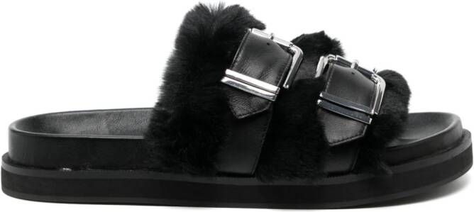 Senso Zali double-buckle leather sandals Grijs