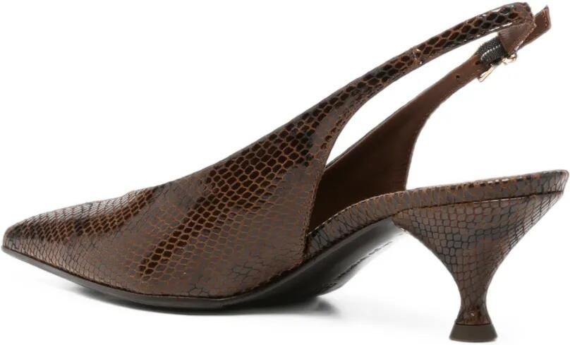 Sergio Levantesi Babila67 slingback pumps met slangen-effect Bruin - Foto 3