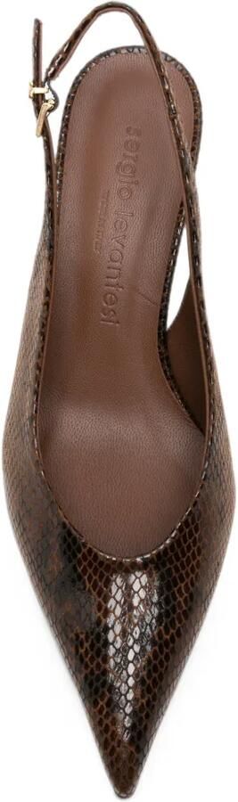 Sergio Levantesi Babila67 slingback pumps met slangen-effect Bruin - Foto 4