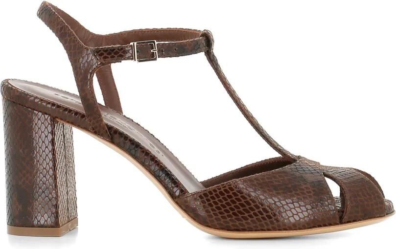 Sergio Levantesi Giselle 6 sandalen met reptiel-effect Bruin