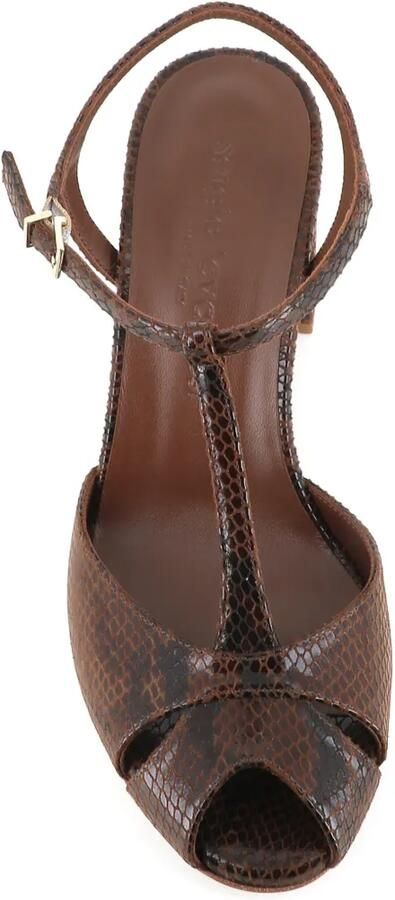 Sergio Levantesi Giselle 6 sandalen met reptiel-effect Bruin - Foto 4