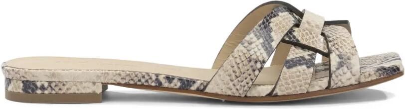 Sergio Levantesi Norma6 gekooide sandalen met slangenleer-effect Beige