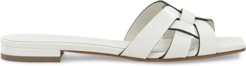 Sergio Levantesi Norma6 Tryde geweven leren sandalen Wit