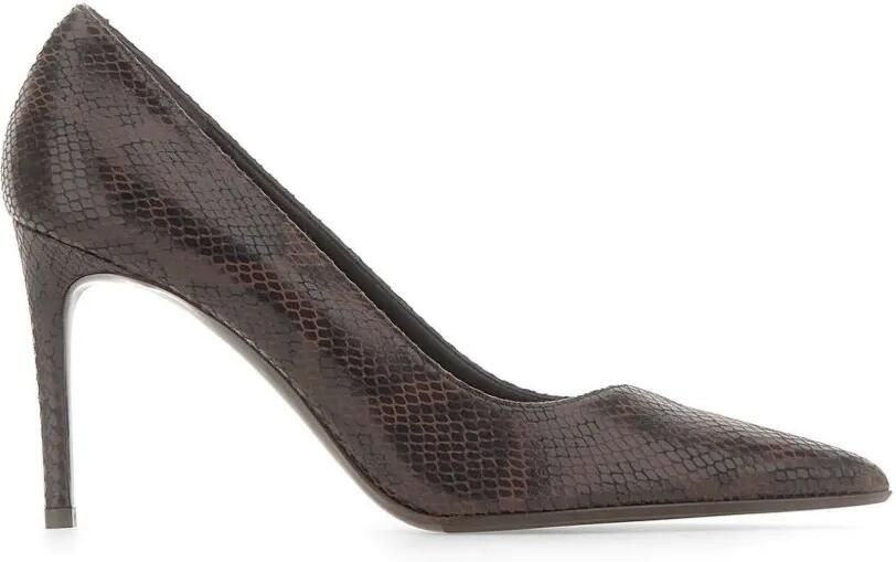 Sergio Levantesi Pumps met puntige neus en cobra-print Bruin
