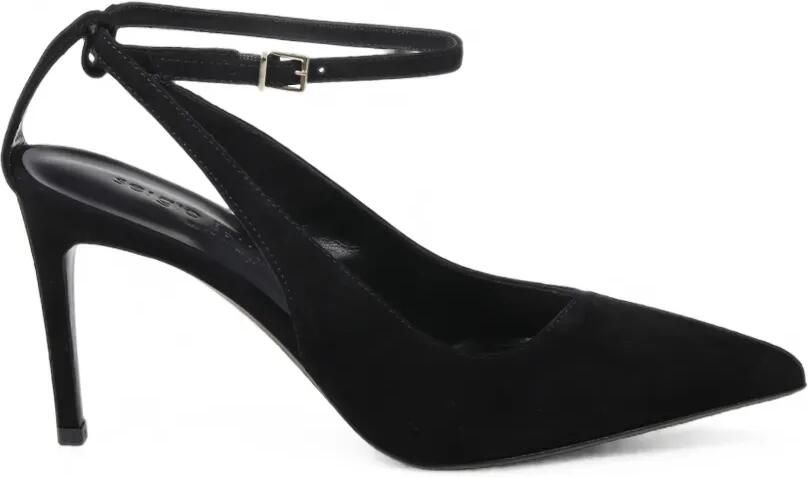 Sergio Levantesi Pumps met puntige neus en gespbandje Zwart
