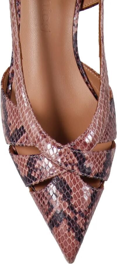 Sergio Levantesi Pumps met slangen-effect en bandje Roze