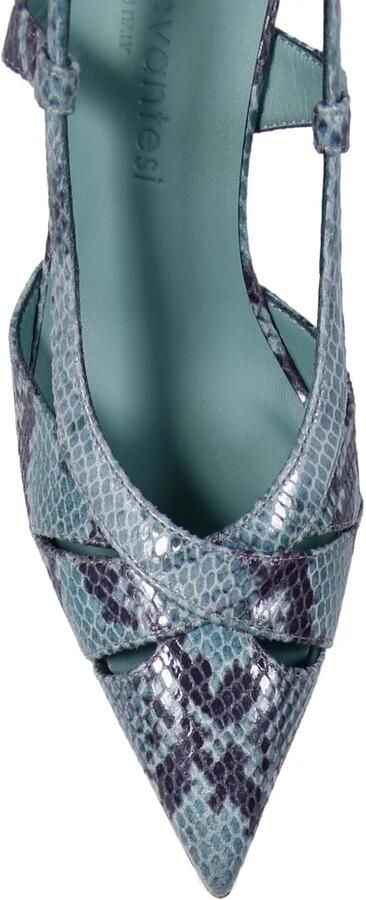 Sergio Levantesi Pumps met slangenprint en bandje Blauw
