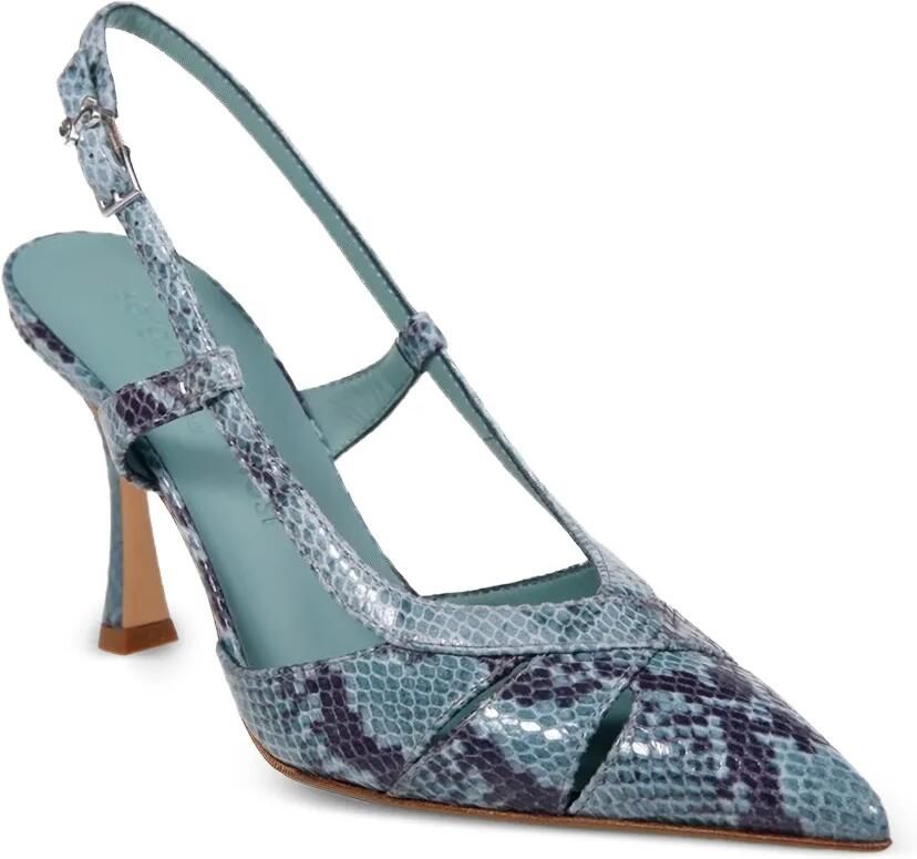 Sergio Levantesi Pumps met slangenprint en bandje Blauw - Foto 2