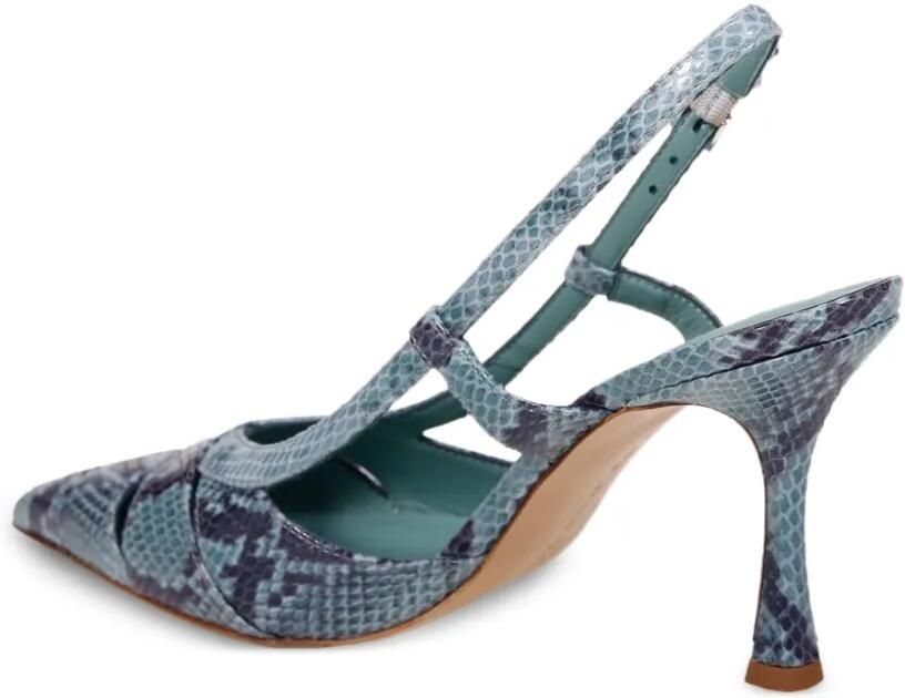 Sergio Levantesi Pumps met slangenprint en bandje Blauw - Foto 3