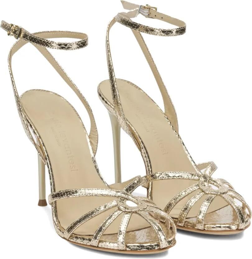 Sergio Levantesi Raykav6 sandalen met slangen-effect en bandjes Goud - Foto 3