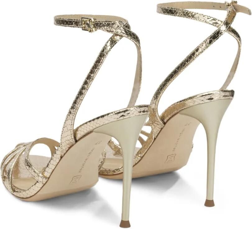 Sergio Levantesi Raykav6 sandalen met slangen-effect en bandjes Goud - Foto 4