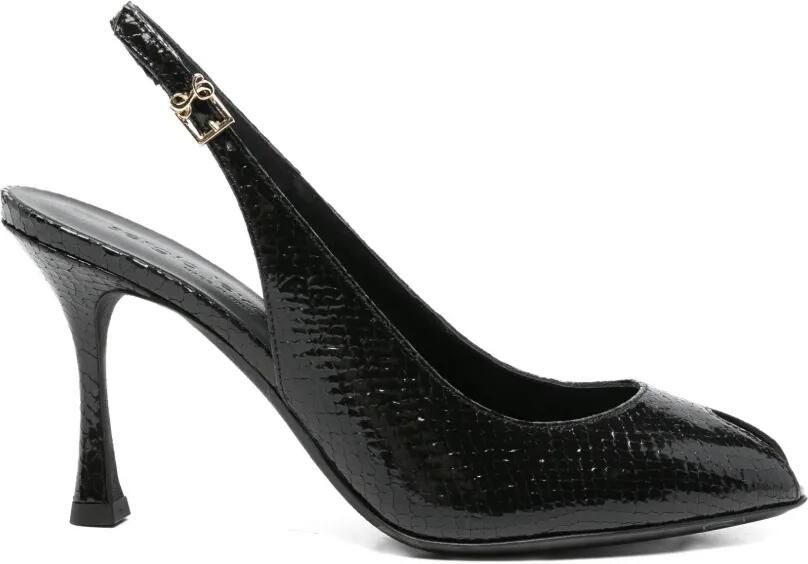 Sergio Levantesi Slingback sandalen met open neus Zwart