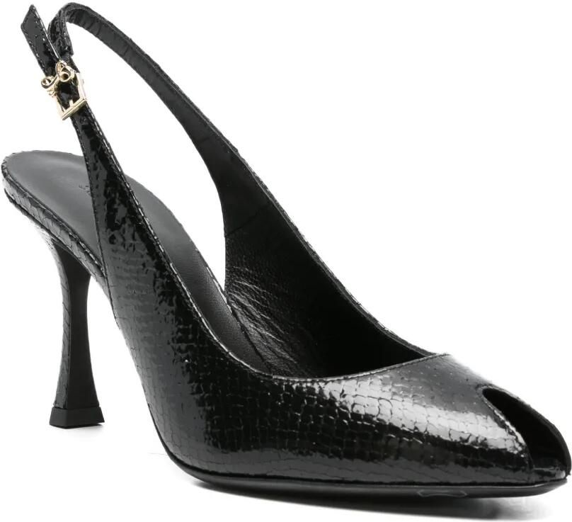 Sergio Levantesi Slingback sandalen met open neus Zwart - Foto 2