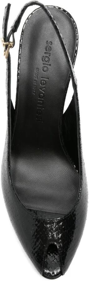 Sergio Levantesi Slingback sandalen met open neus Zwart - Foto 4