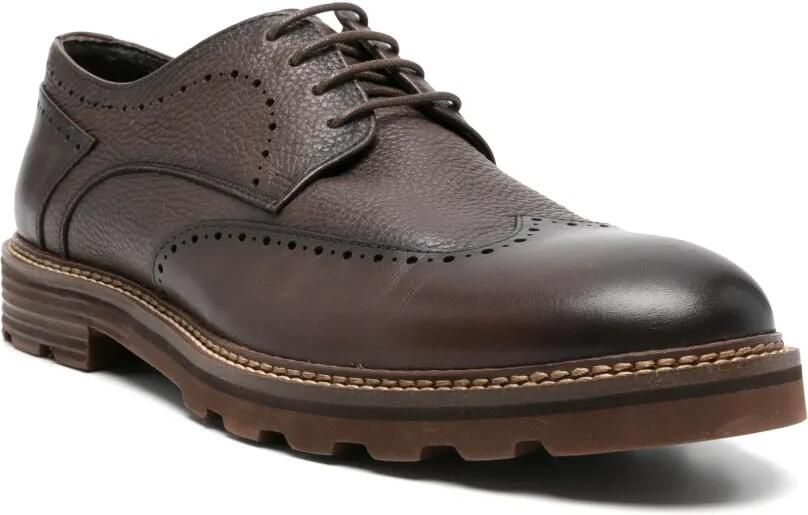 SERGIO MORETTI FIRENZE Brogues met brogue detail en veters Bruin - Foto 2