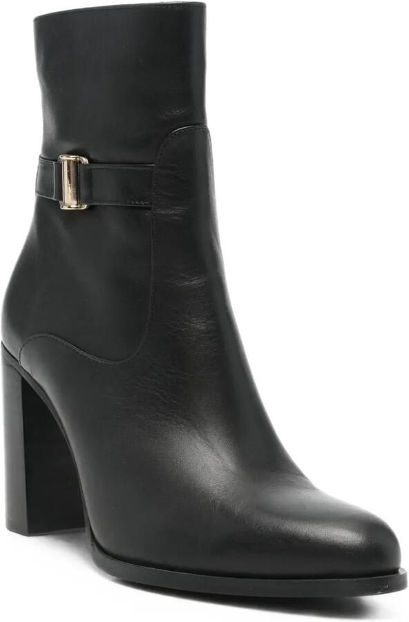 SERGIO MORETTI FIRENZE buckle-detail leather ankle boots Zwart