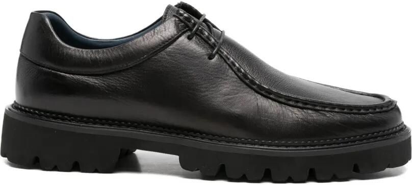 SERGIO MORETTI FIRENZE Derby veterschoenen van bewerkt leer met chunky zool Zwart