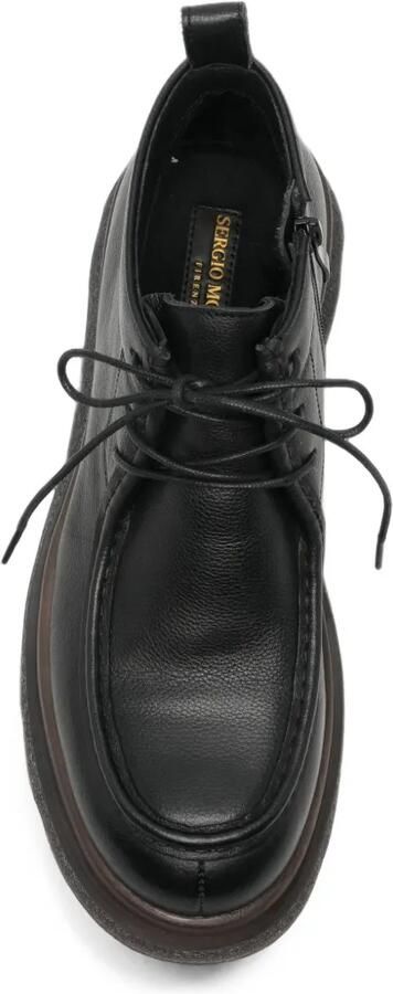 SERGIO MORETTI FIRENZE Desert boots met geribbelde zool en veters Zwart - Foto 3