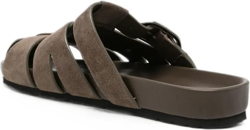 SERGIO MORETTI FIRENZE Gekooide sandalen met gesp Bruin - Foto 4
