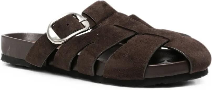 SERGIO MORETTI FIRENZE Gekooide sandalen met gesp Bruin - Foto 4