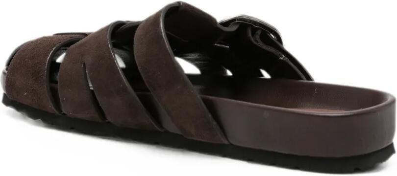 SERGIO MORETTI FIRENZE Gekooide sandalen met gesp Bruin - Foto 3