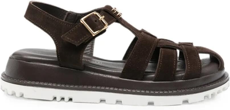 SERGIO MORETTI FIRENZE Gekooide sandalen met gesp Bruin