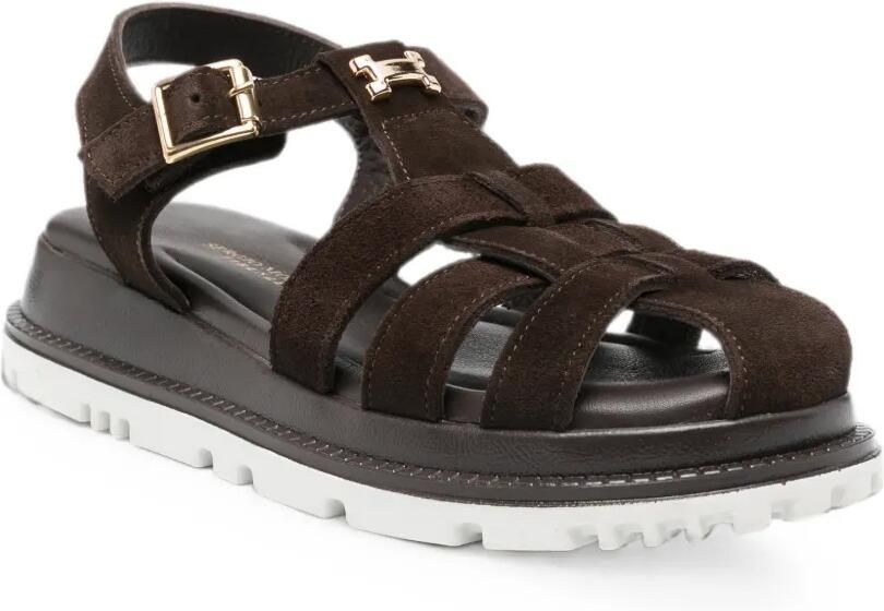 SERGIO MORETTI FIRENZE Gekooide sandalen met gesp Bruin - Foto 2
