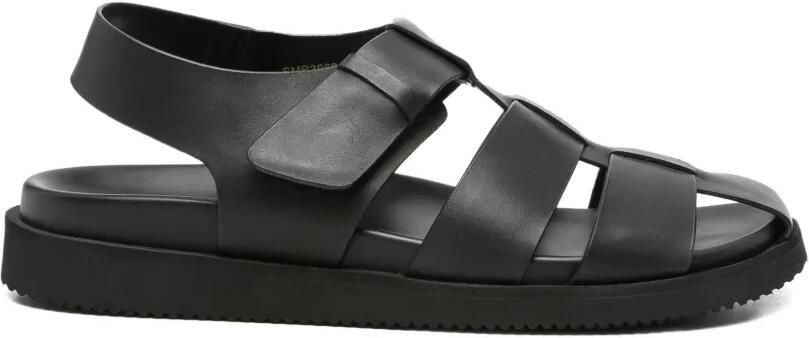 SERGIO MORETTI FIRENZE Gekooide sandalen met klittenband Zwart
