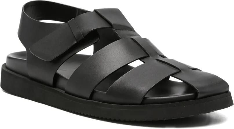 SERGIO MORETTI FIRENZE Gekooide sandalen met klittenband Zwart - Foto 3